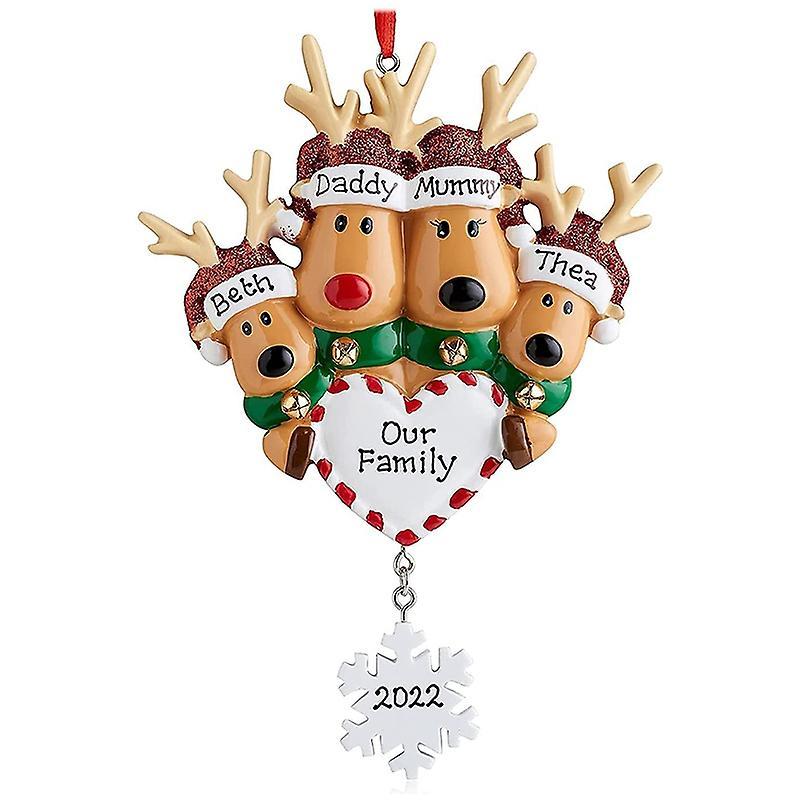 Family Christmas Tree Family Set Gift (christmas Deer, Family Of 4)