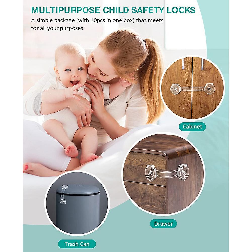 Cabinet Locks for Babies, Baby Proofing Safety Locks, 10 Pack