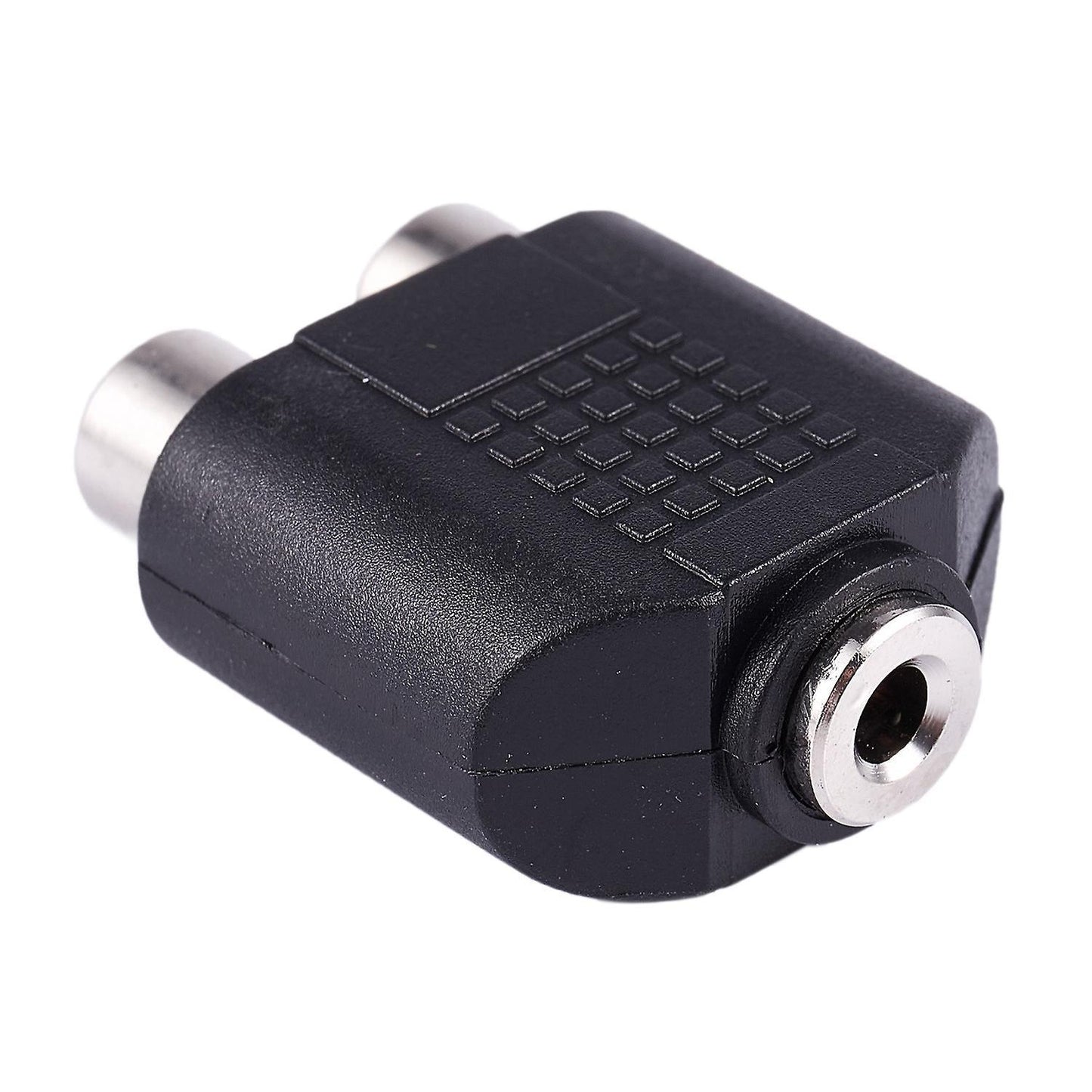 3.5mm Female Socket to Dual Female Rca Jack Av Adapter Splitter Black