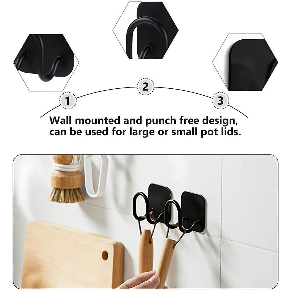 2 Pieces Pot Lid Rack for Wall Mounting Organizer Holder Sponge Hook