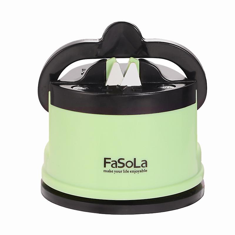 Fasola Kitchen Sharpener Sharpening Tool with Suction Pad,green