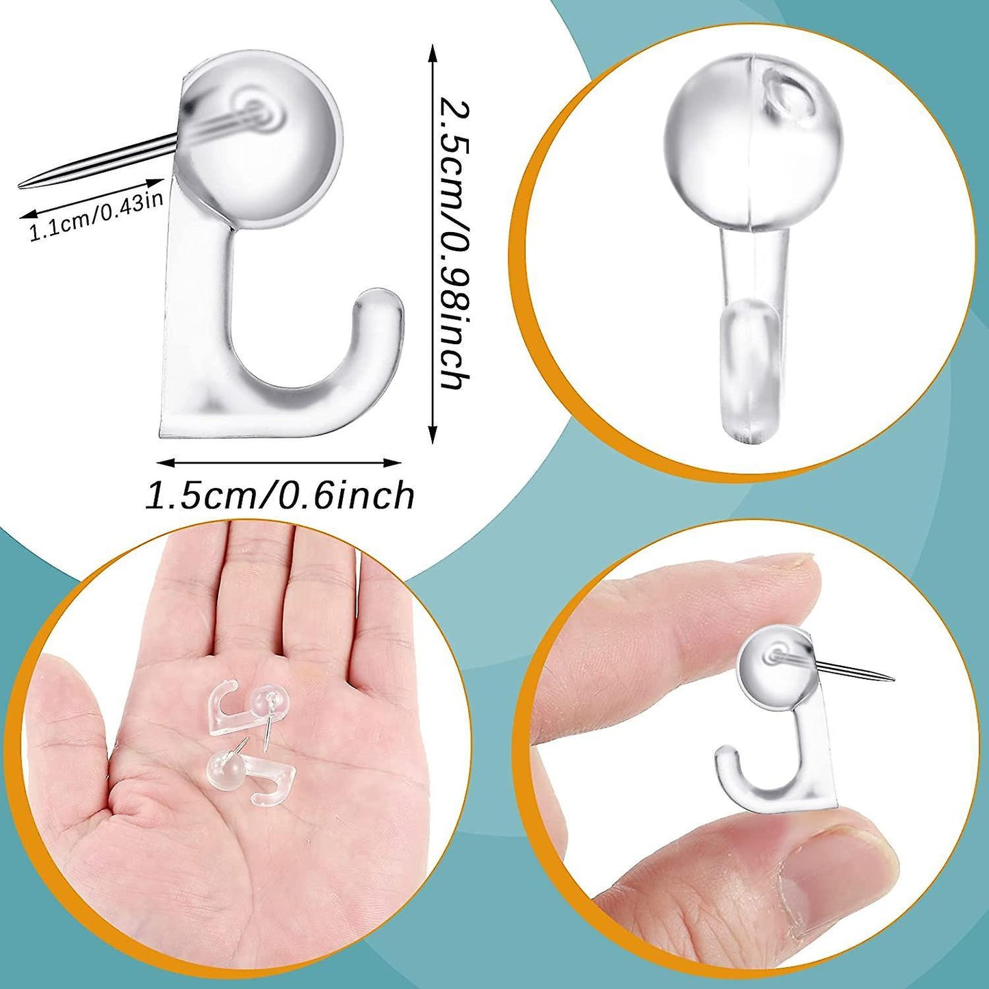 Push Pin Hooks Plastic Heads Pin Tacks for Cork Board Map Photos