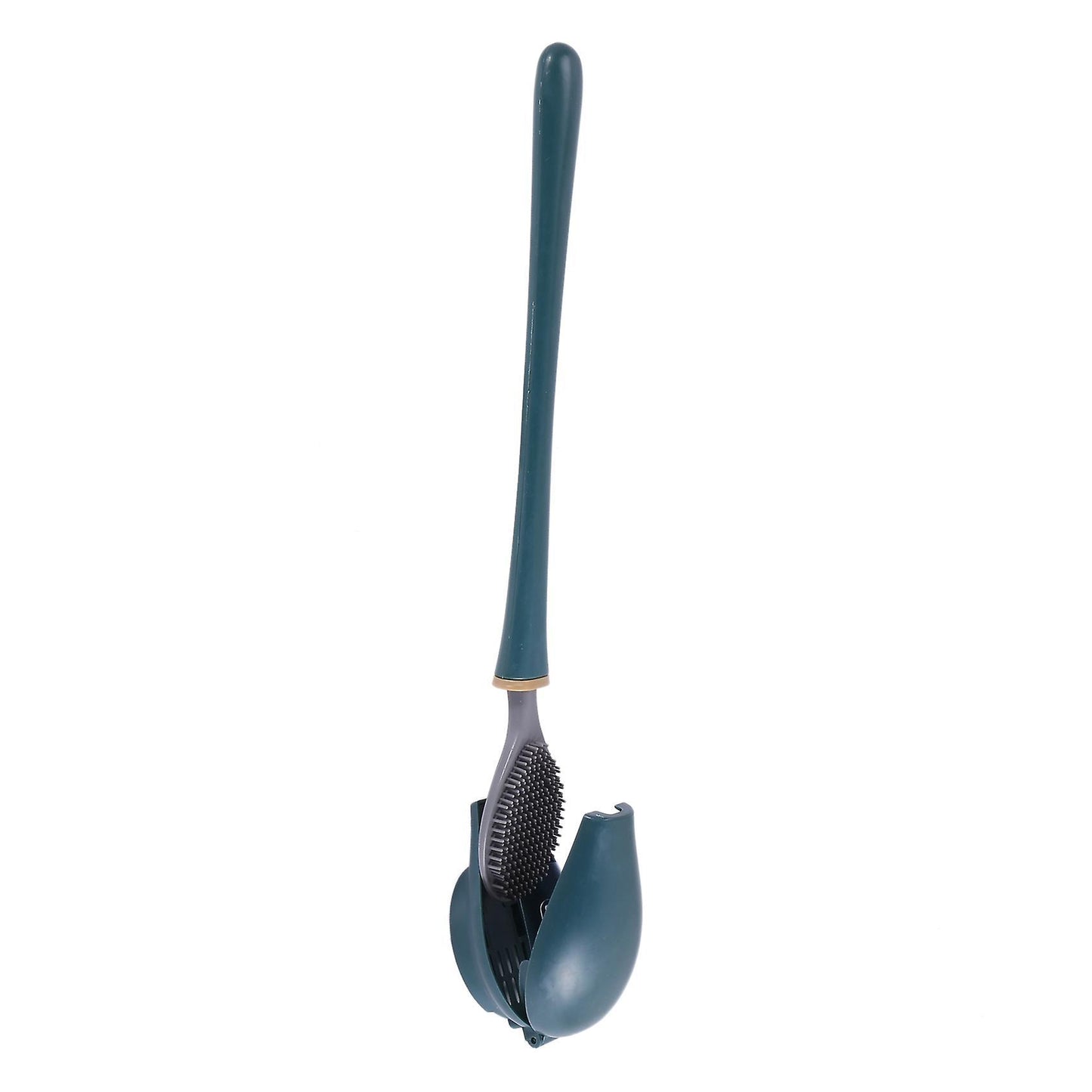 Silicone Toilet Brush Wall-mounted Automatic Cleaning Tool Wc-blue