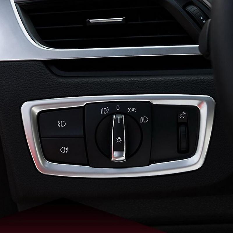 Switch Button Silver Head Light Decorationfor-bmw X1 F48 2016 2017