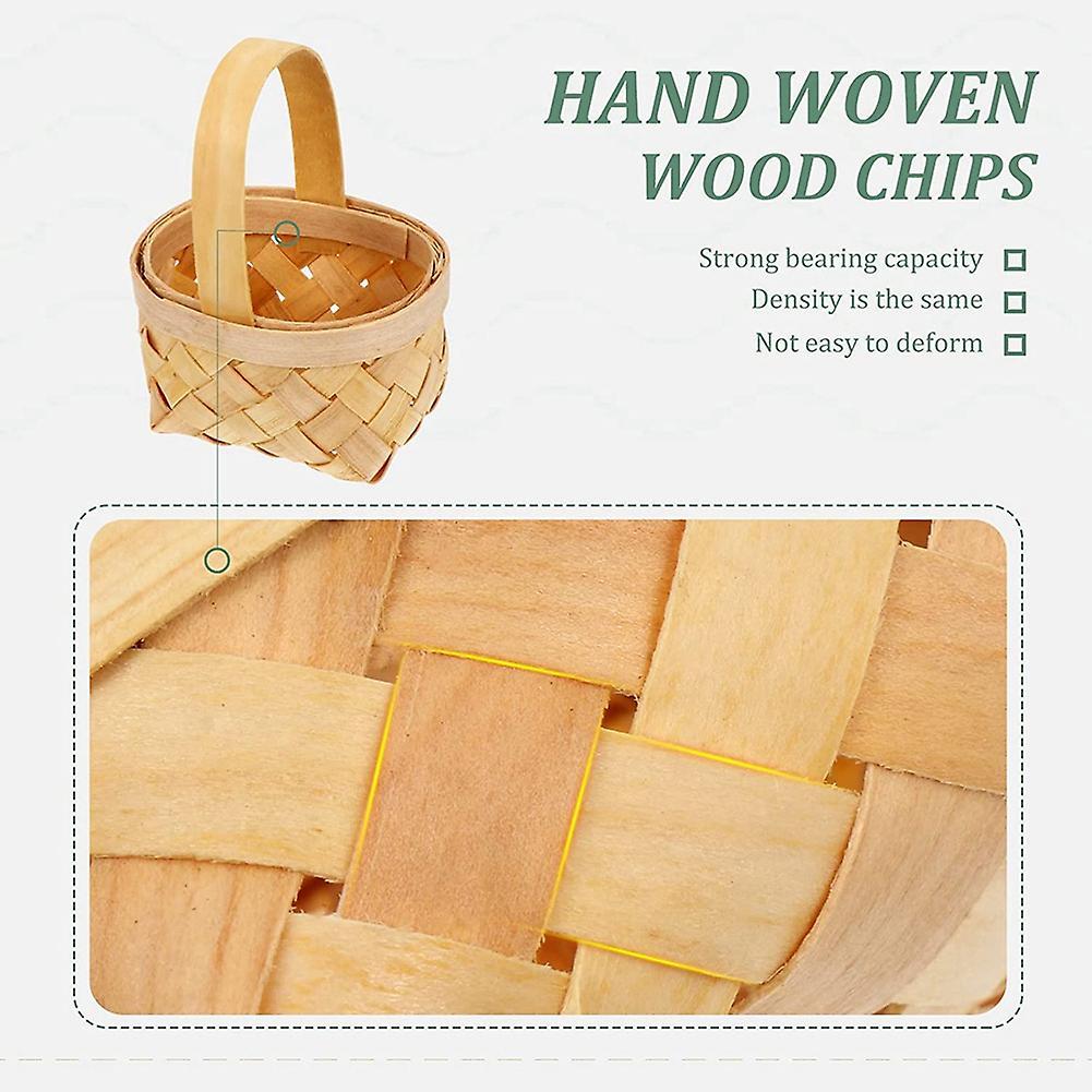4pcs Woven Basket with Handle Wedding Flower Girl Basket Party Gift