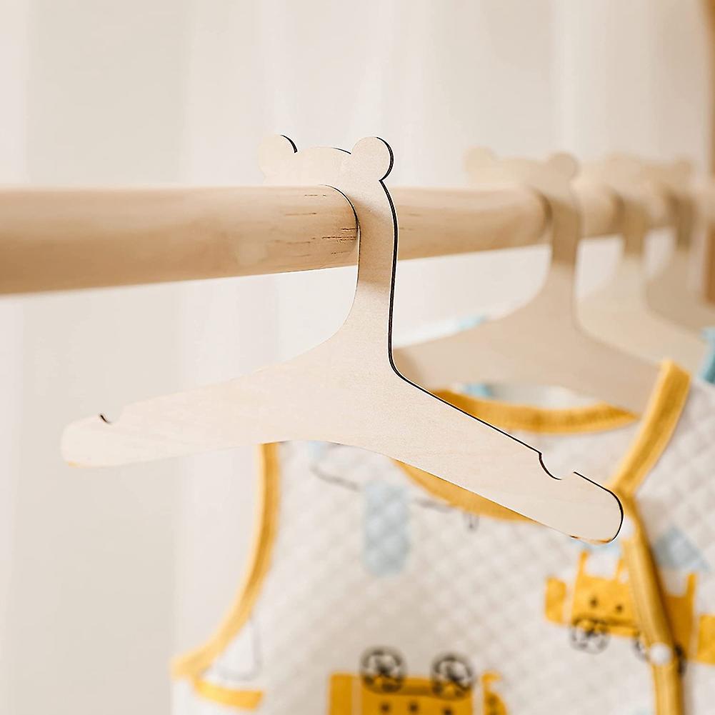 10 Pcs Wooden Hanger for Baby Clothes Natural Wood Hanger for Kids