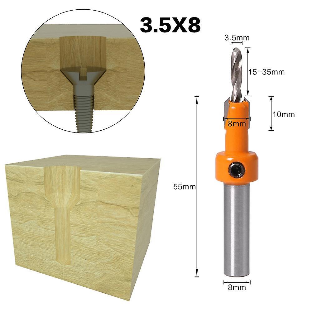 3 Pcs Countersink Drill Bit Set with Hex Key for Wood Screw Cutter