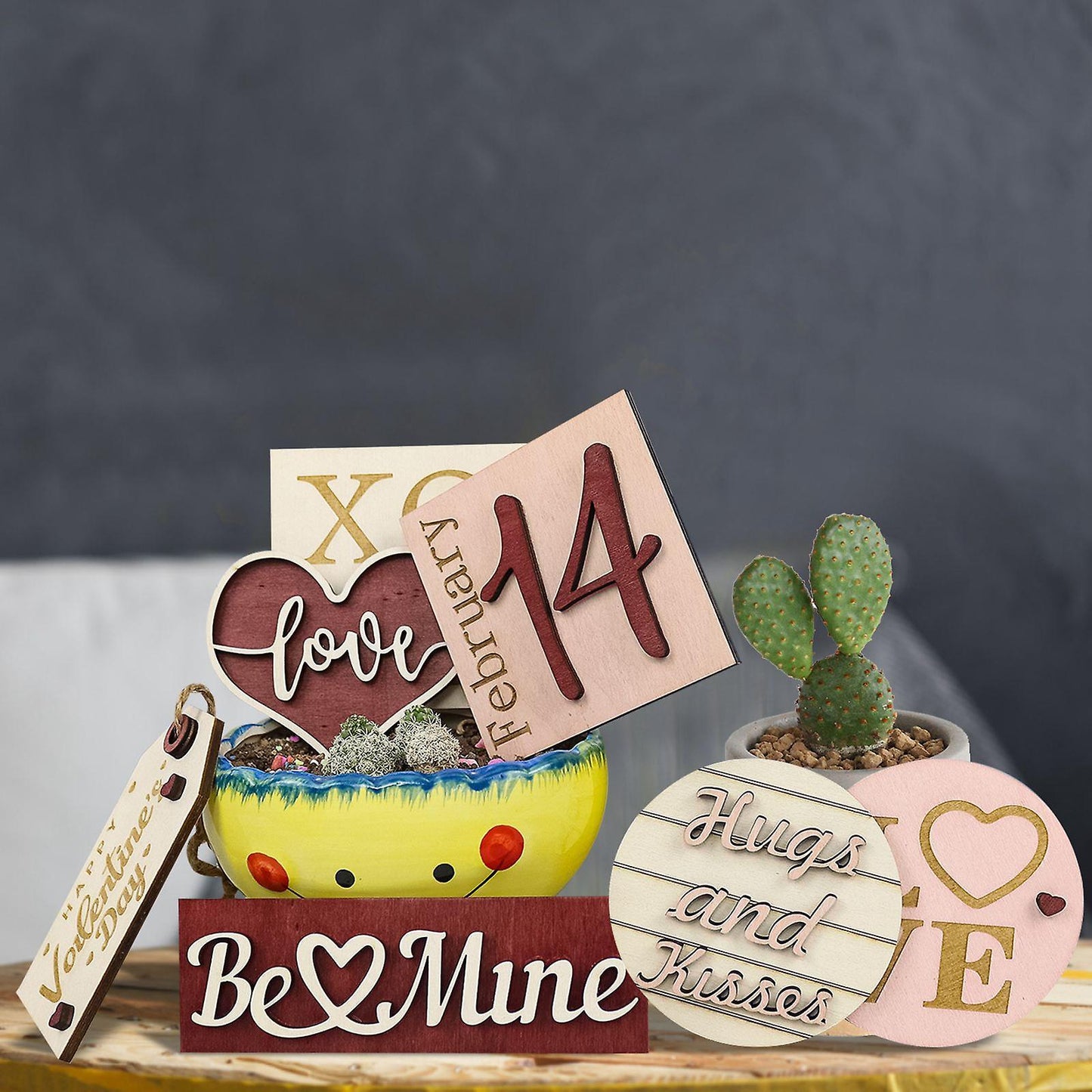 7pcs Tiered Tray Decor Set Valentine's Day Table Decorations Items