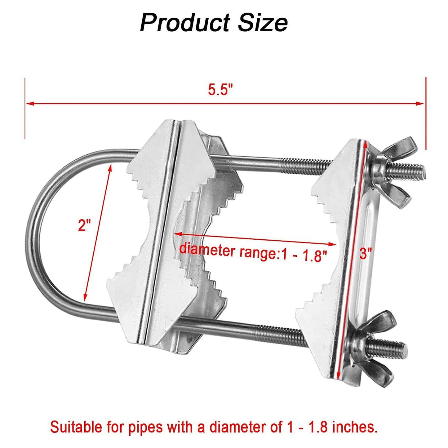 Double Antenna Mast Clamp V Jaw Block with U Bolts for Tv,cb,ham