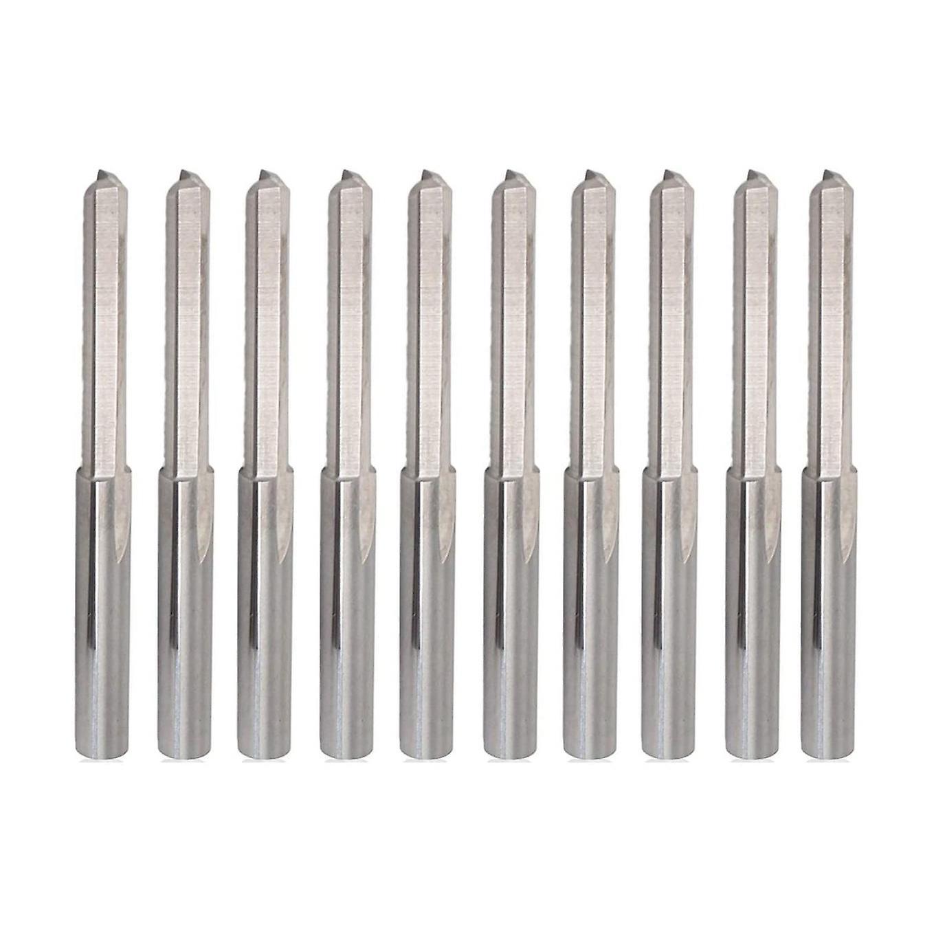 10pcs 3.175mm Shank Dia. Double Edged Tungsten Steel Milling Cutter