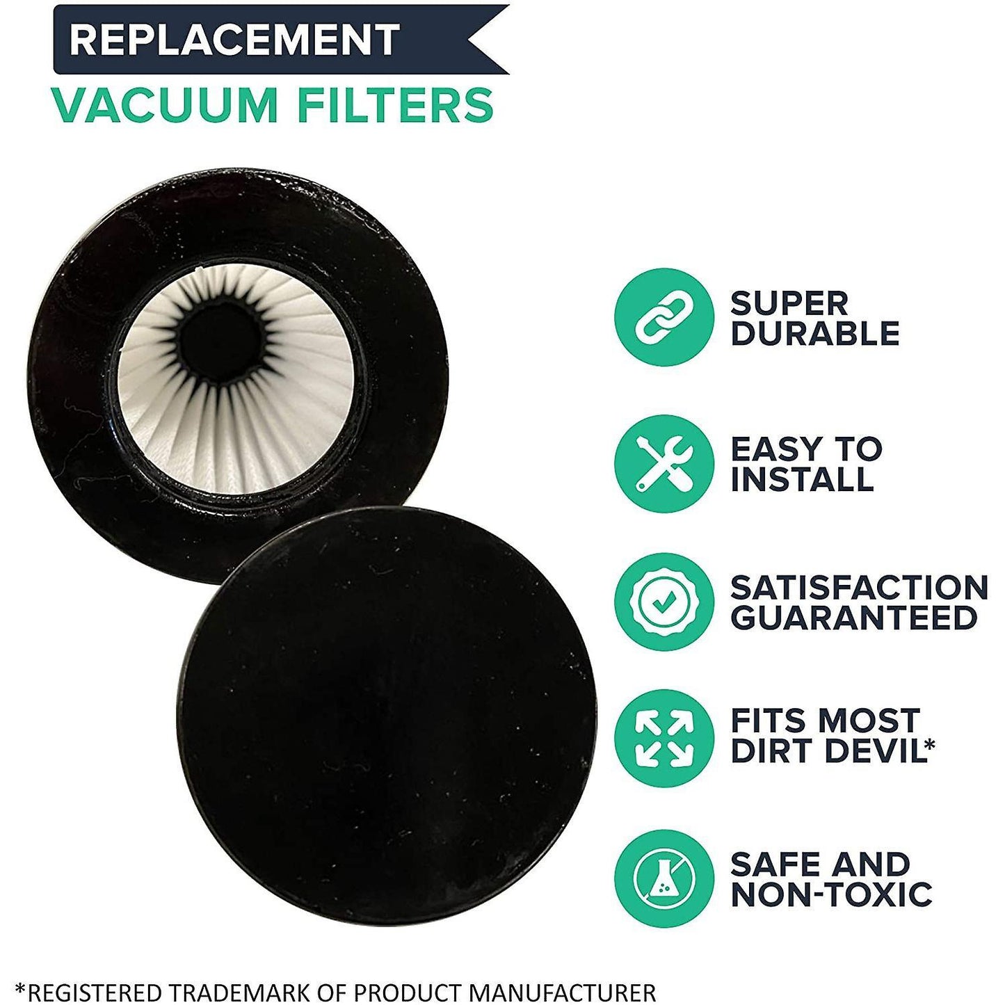 Replacement Vacuum Filter for Dirt Devil Ad40117, F117 - 1 Pcs