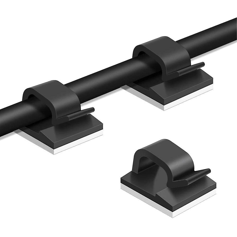 100 Pcs Self-adhesive Cable Holder,cable Clamps,cable Clips (black)