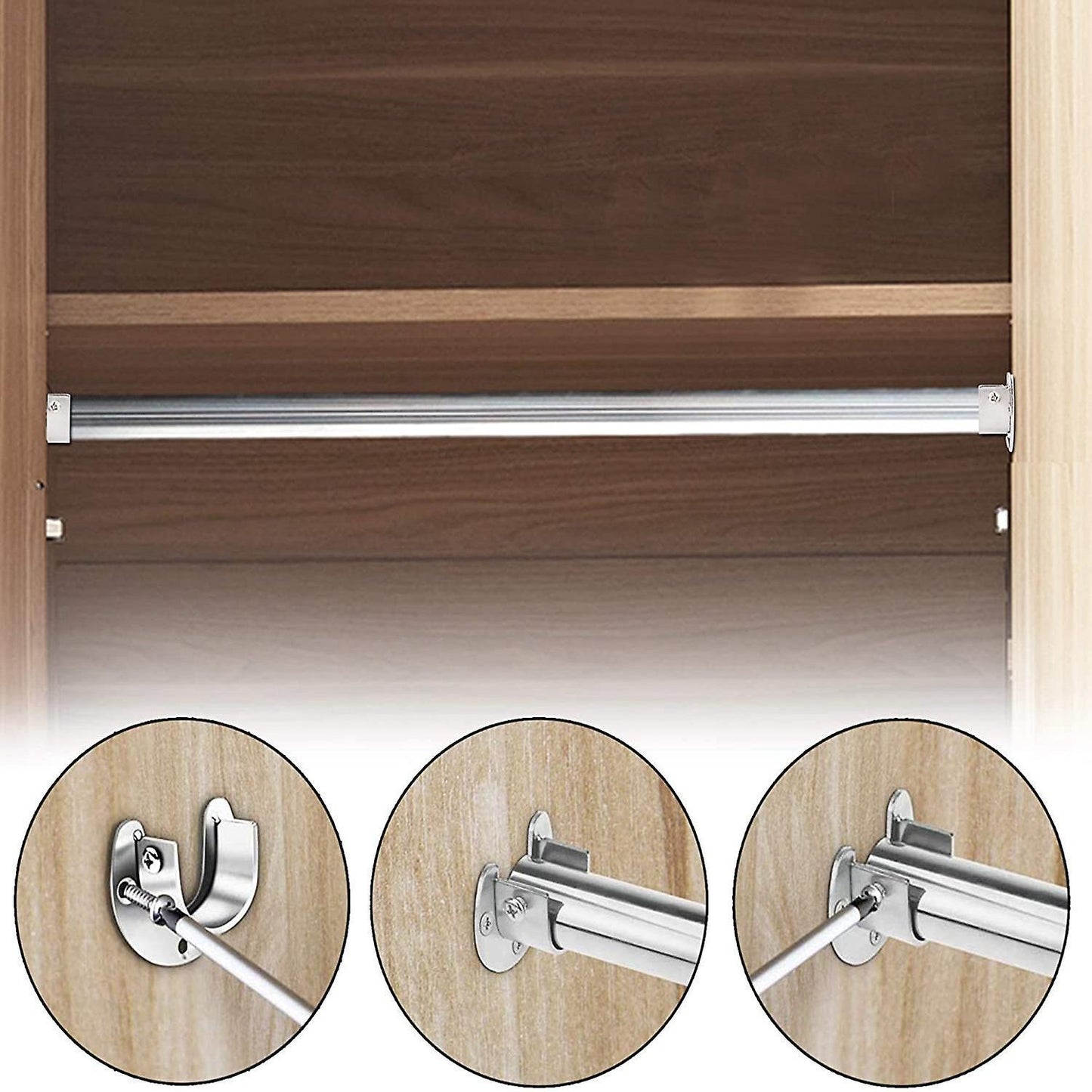 Stainless Steel Hanging Rod Bracket U Shaped Curtain Rod Bracket