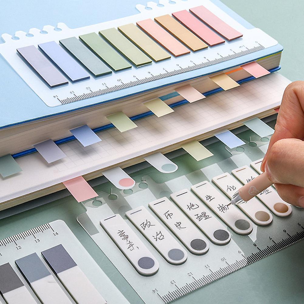 860pcs Sticky Index Tabs with 5pcs Centimeter Scale Rulers, 4 Styles