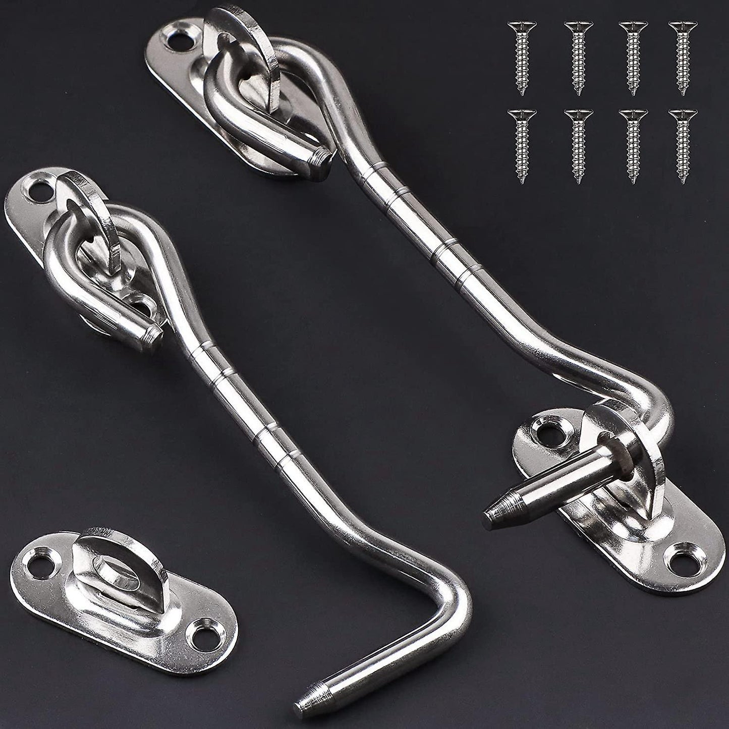 2 Pcs Cabin Hook (4 Inch) with Screws - for Shutter Shed Window