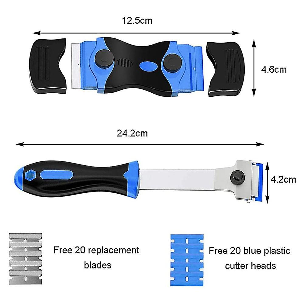 2 Pcs Razor Blade Scraper Glass Scraper Hob Plastic Blade Scraper