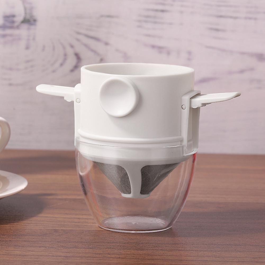 1pcs Coffee Filter with Cup Drip Coffee Tea Holder Reusable ,white