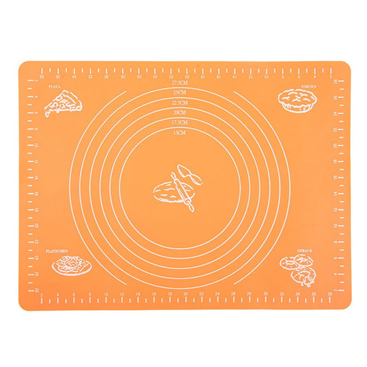Silicone Non-stick Silicone Mat Rolling Dough Liner Pad Orange