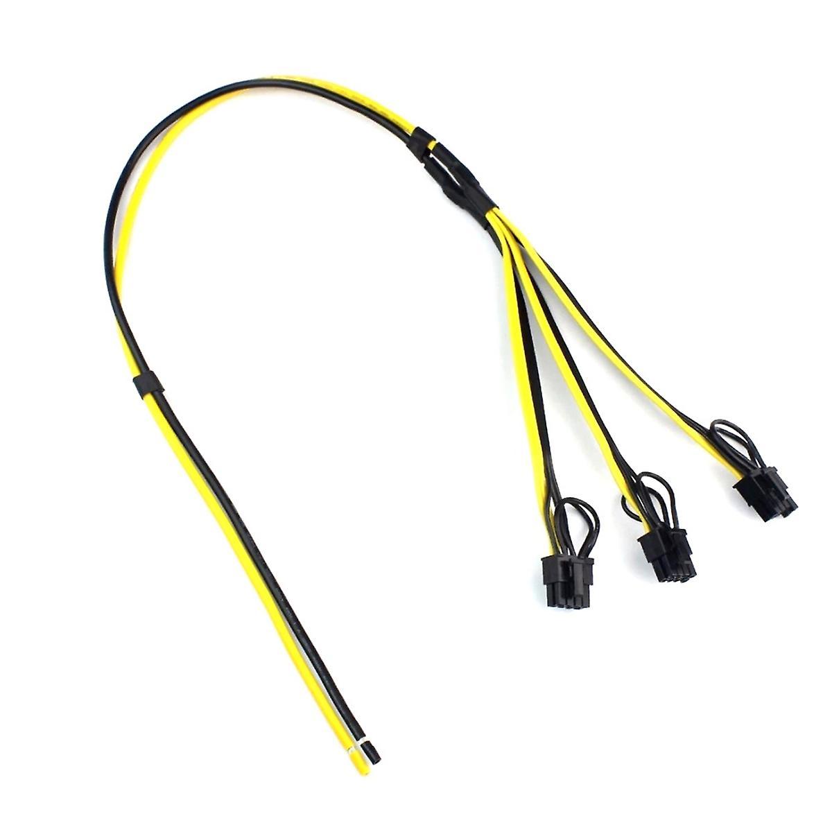 1pcs Power Supply Cable 6+2 Pin Card Line 1 to 3 6pin+ 2pin Adapter