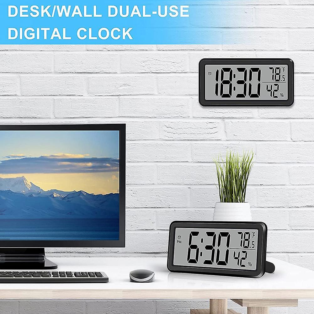 Digital Alarm Clock,battery Operated Lcd Electronic Clock Black
