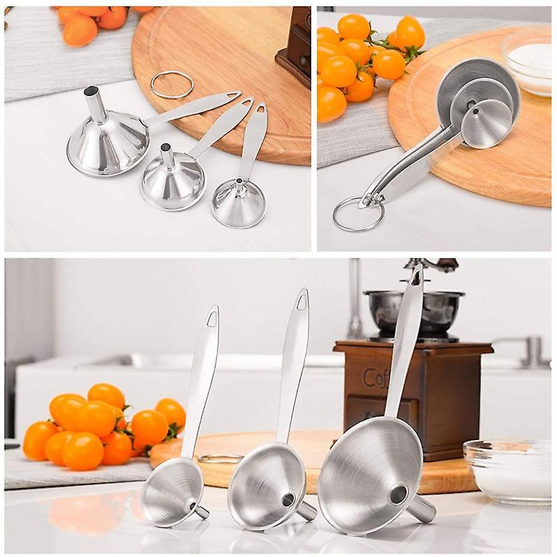 Metal Funnels for Filling Bottles Stainless Steel Small Funnel Set