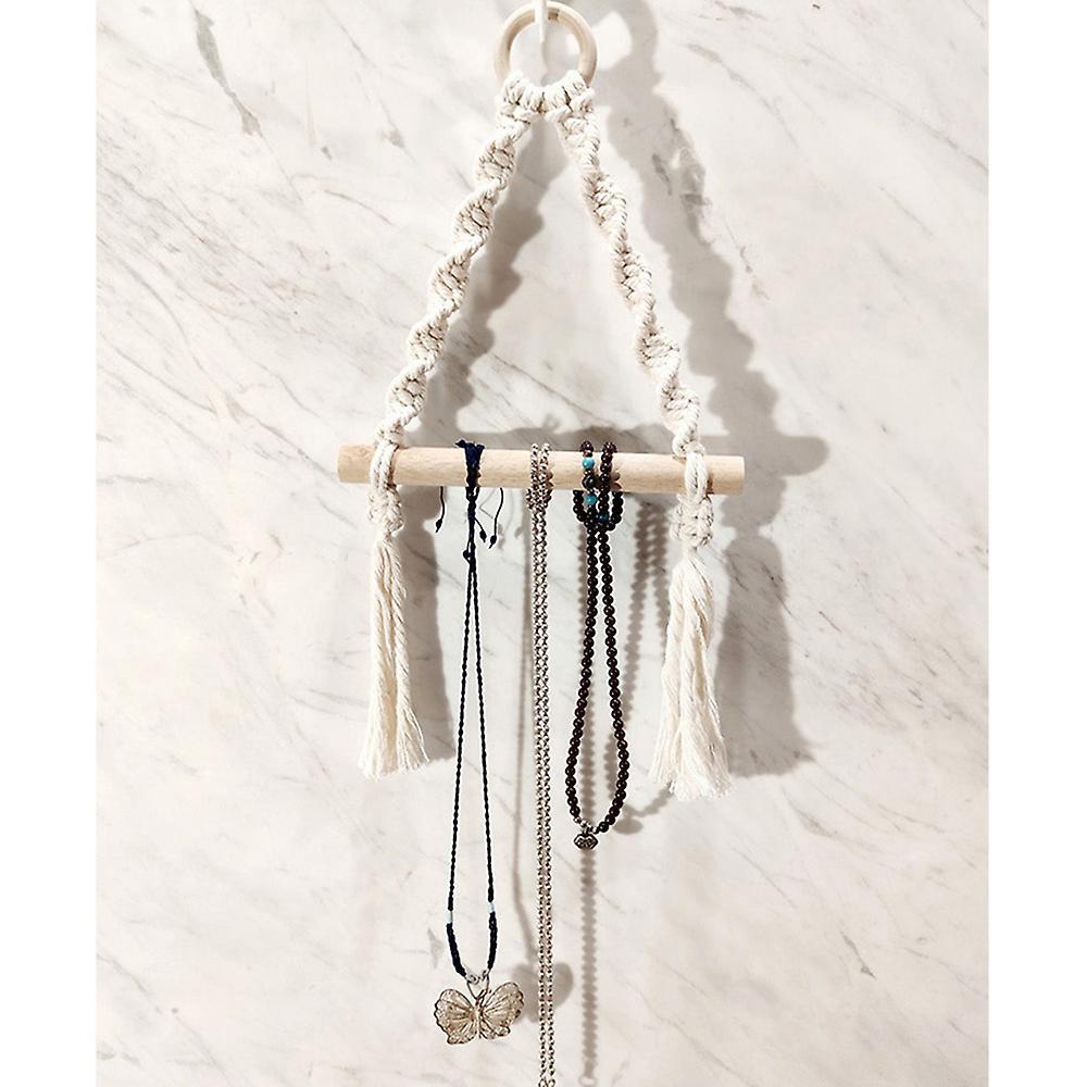 Hand Woven Wooden Toilet Paper Holder Bathroom Towel Storage Rack