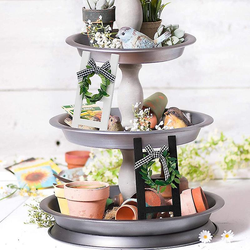 2pcs Wooden Ladder Tray Decoration Summer Rustic Sign Decoration