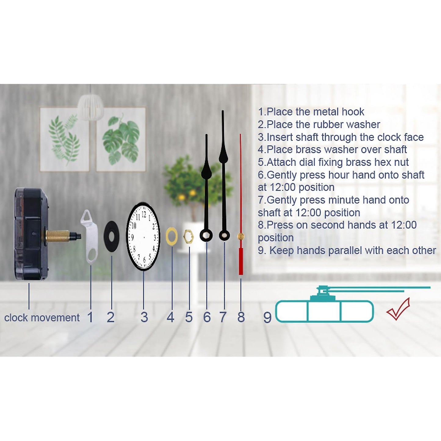 2pcs Silent Sweep Quartz Clock Motor Kit Movement Mechanism