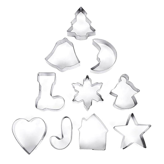 10-piece Set Christmas Tree Series Baking Biscuit Mold