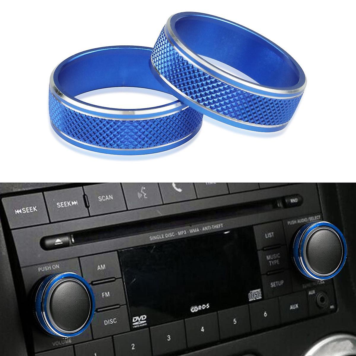 Aluminum Cd Switch Button Cover Trim for 11-17 Jeep Wrangler Jk(blue)