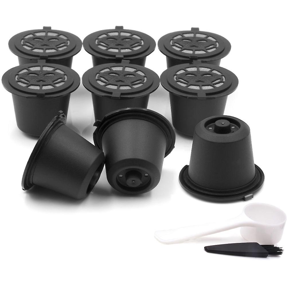 For Nespresso Coffee Capsule Shell Reusable Filling , 9pcs, Black