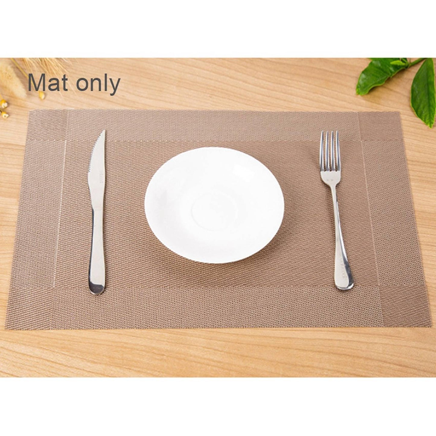 Pvc Western Placemat Single Frame Heat Insulation Pad Golden Brown