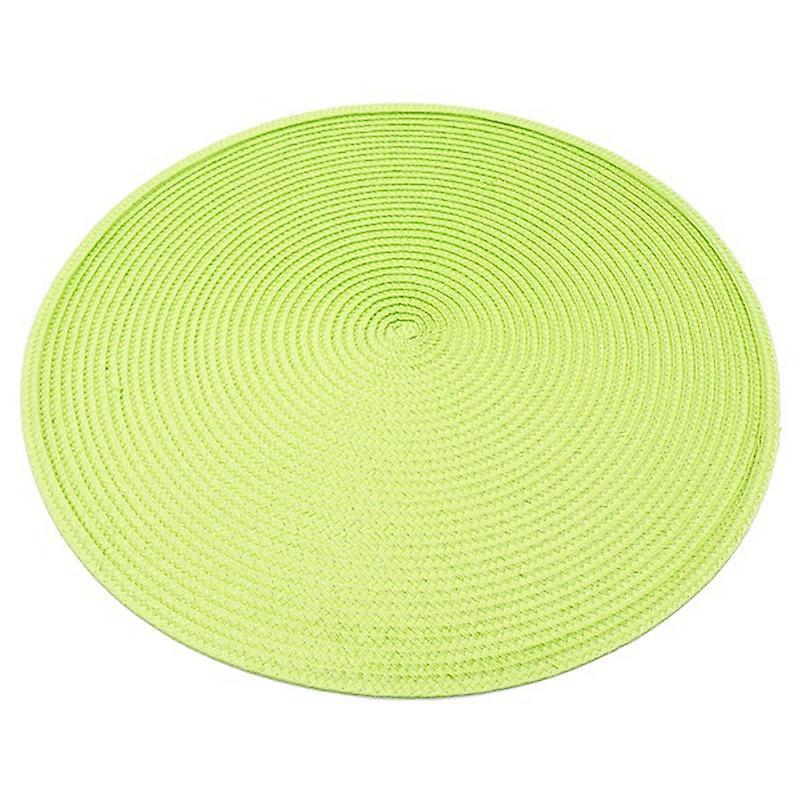 4pcs Dining Table Mat Woven Pad Heat Resistant Coaster(green)