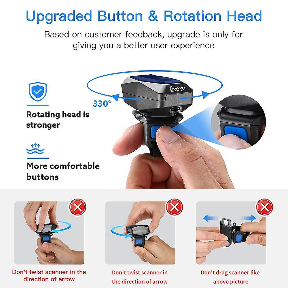 Eyoyo 2d Wearable Ring Wireless Barcode Scanner Bar Code Scanner