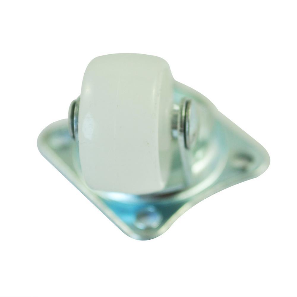 4 Pcs 1" Plastic Wheel Rectangle Top Plate Fixed Swivel Caster Set