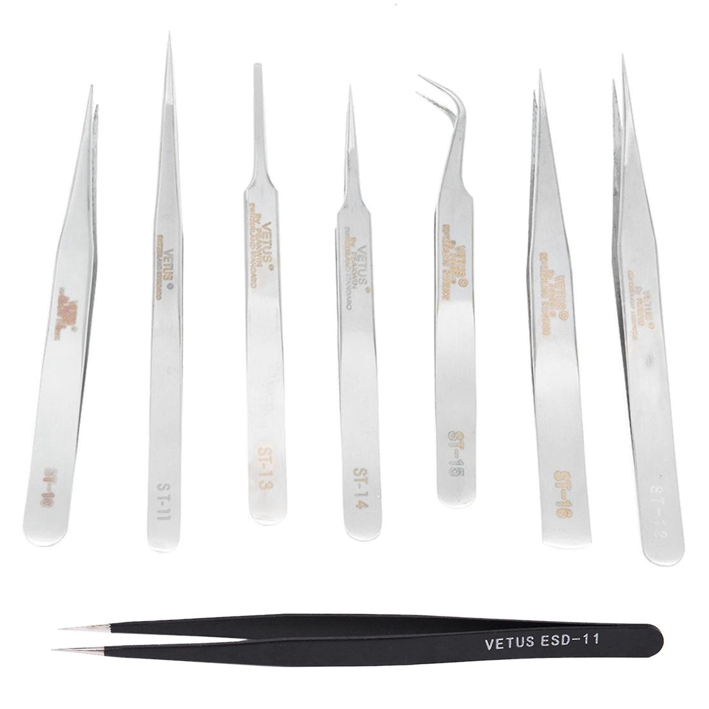 Vetus 7 Pcs Tweezer Pliers Precision Repair Antistatic Pc Gsm Watch