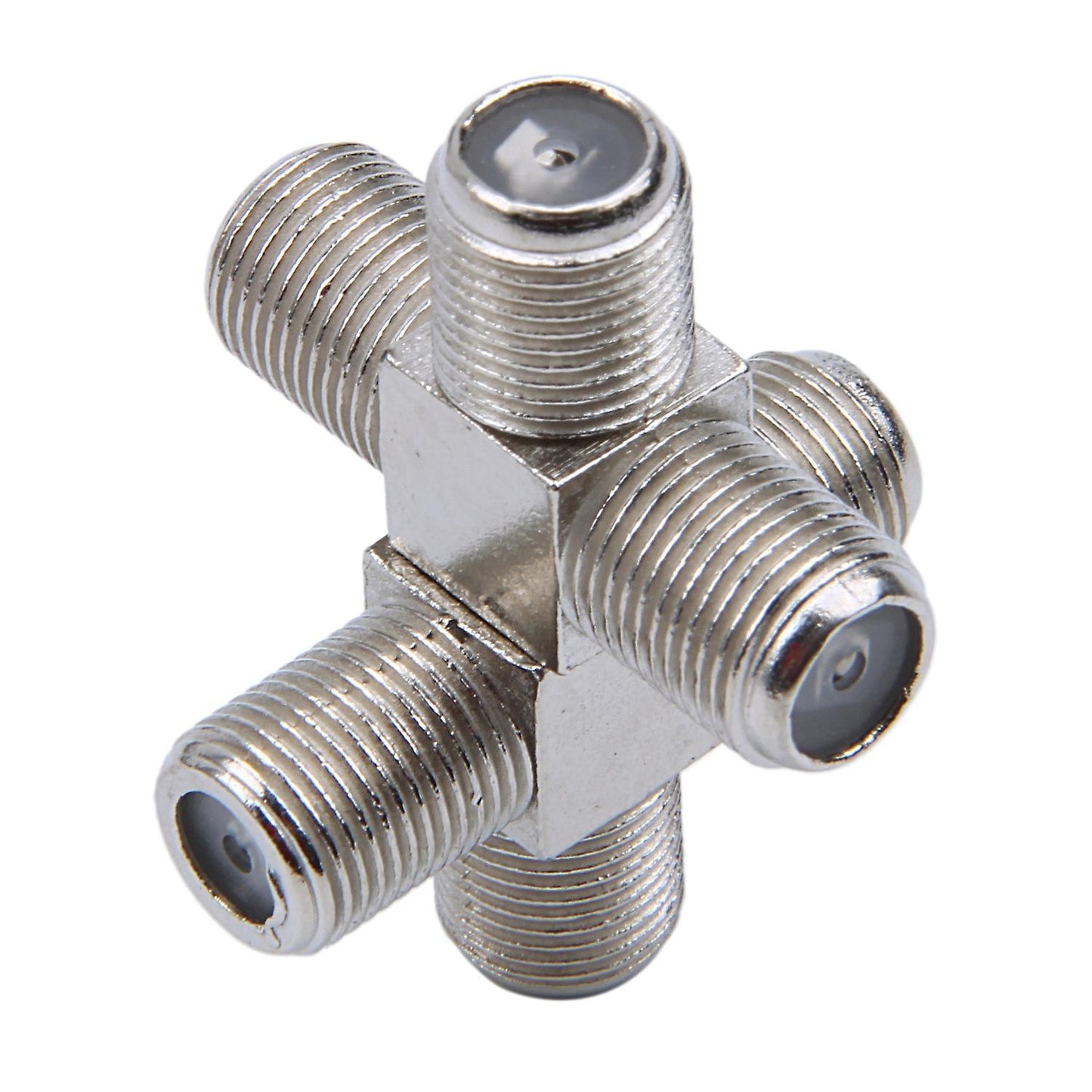 4-way F-type Coax Cable Splitter Combiner Female to 4 Female,silver