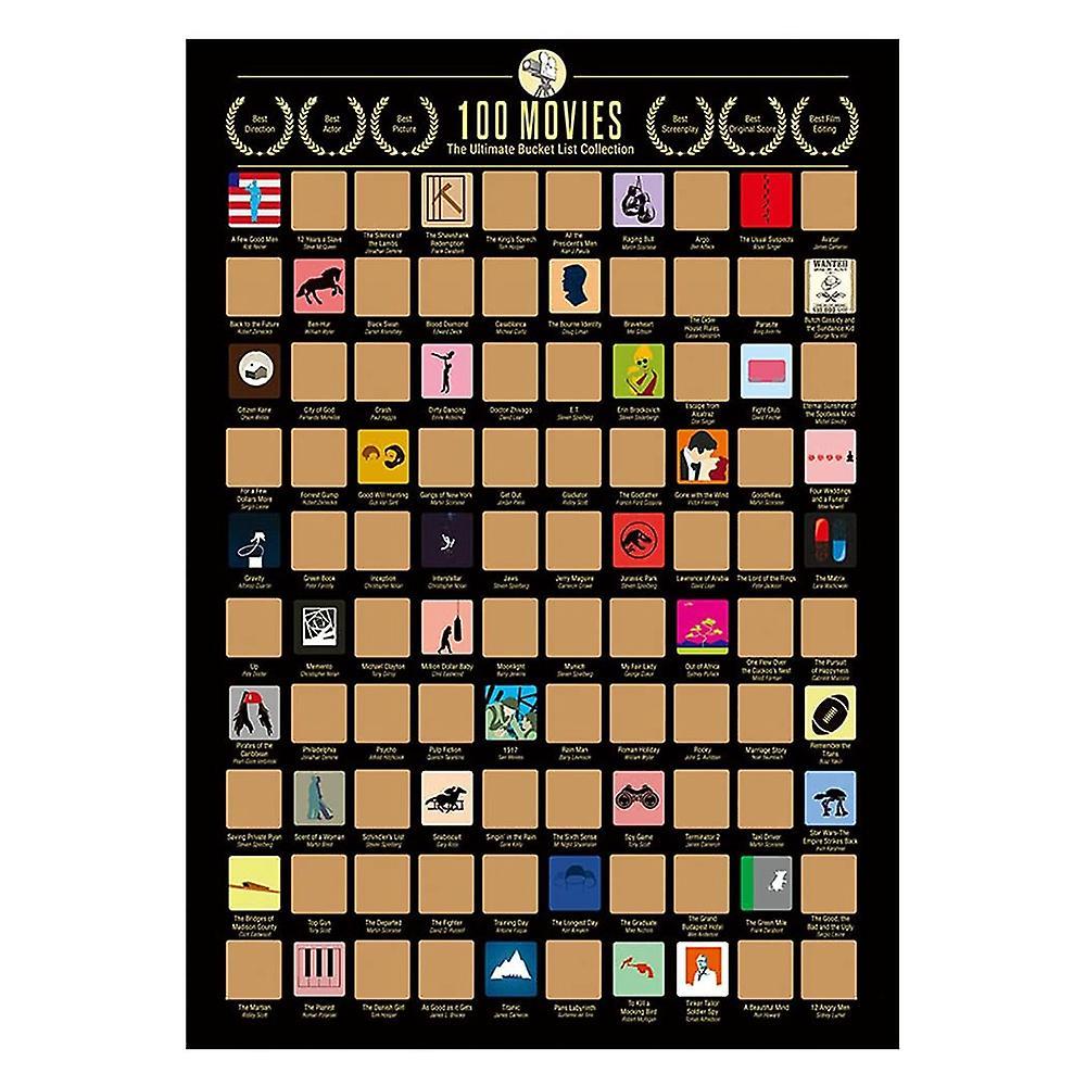 100 Movies Scratch Off Poster- Bucket List Poster Couple Gift