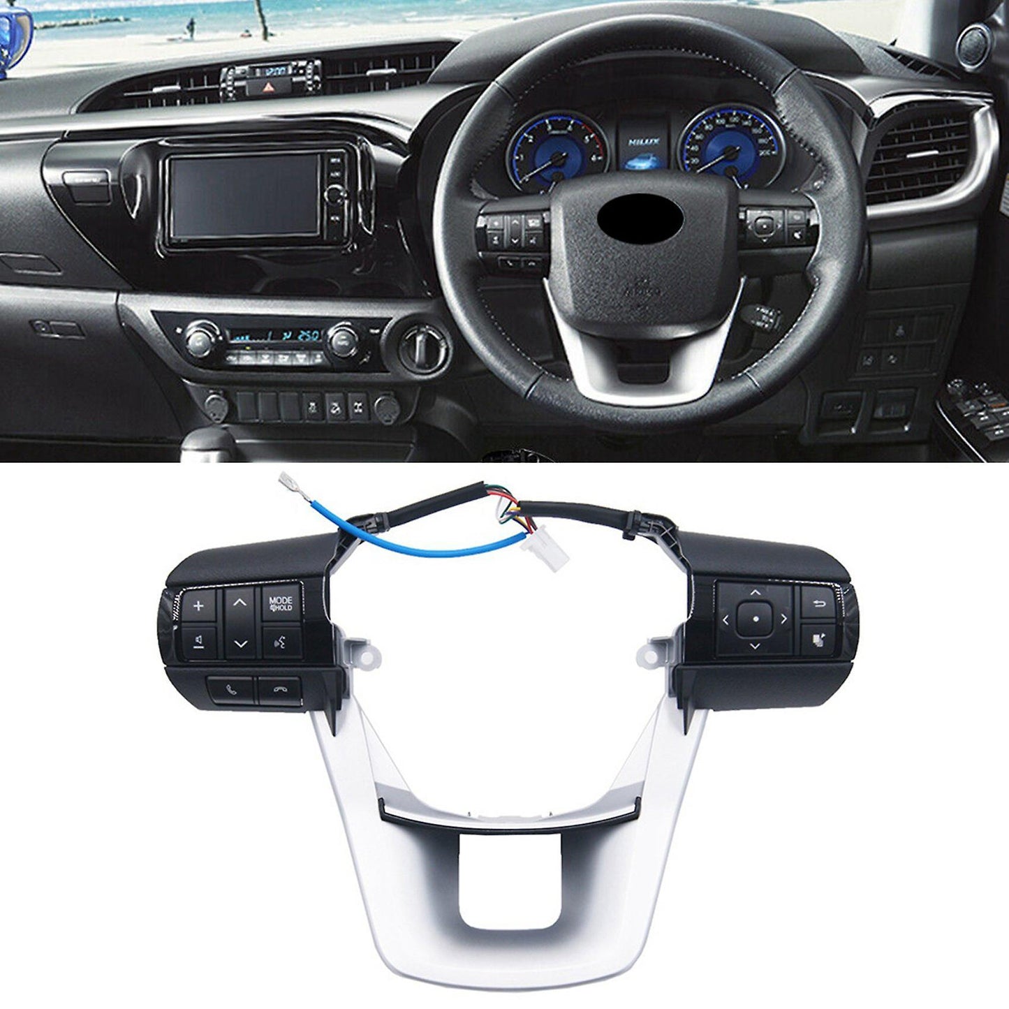 2x Switch Steering Wheel for Toyota Hilux Revo Rocco Fortuner