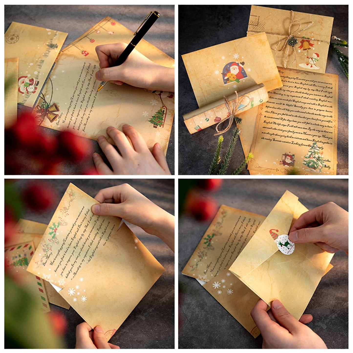 37pcs Christmas Gift Envelope Stationery Set Kraft Paper