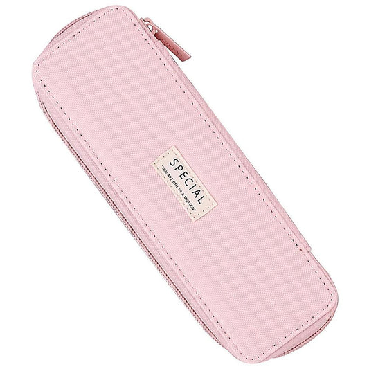 Angoo Canvas Pencil Case,stylish Simple Pencil Bag Pink