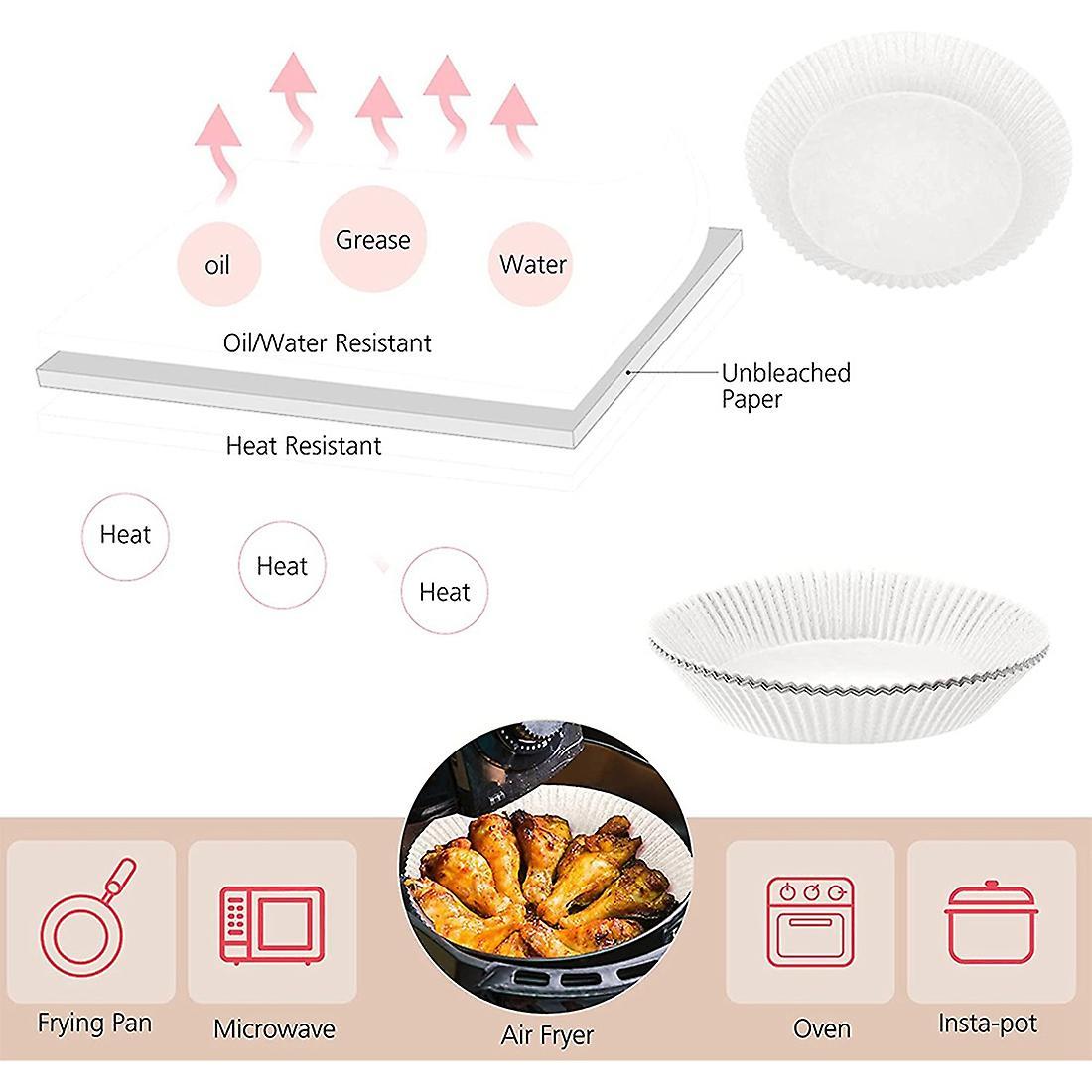 60pcs Air Fryer Parchment Paper Liners Non-stick Disposable Paper
