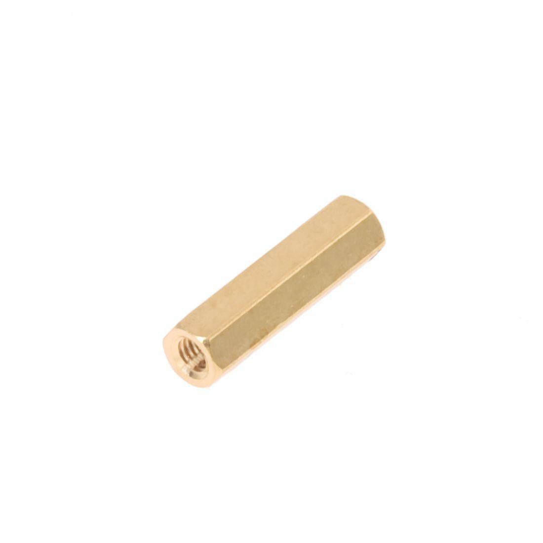 50pcs Gold Tone Hexagonal 18mm Long M3 Female Thread Standoff Spacer
