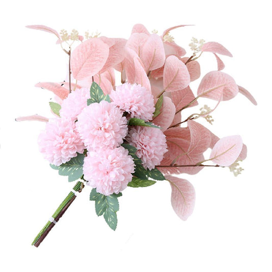 Hydrangea Artificial Flowers Wedding Bouquet Fake Flower(light Pink)