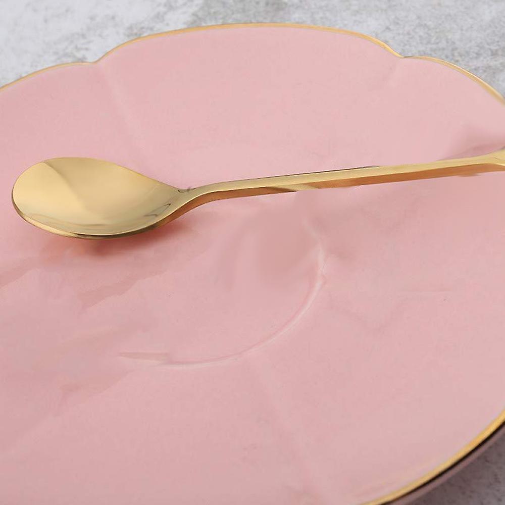 Coffee Stirring Spoon Stainless Steel Branch Leaves Spoon,gold(5pcs)
