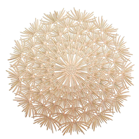 Pvc Bronzing Hollow Non-slip Kitchen Placemat Insulation Pad Gold