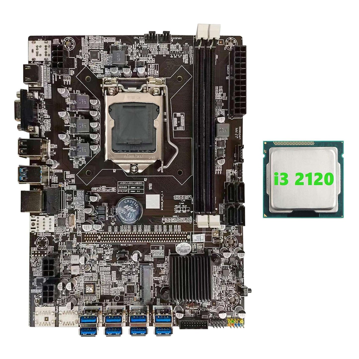 B75 Btc Mining Motherboard+i3 2120 Cpu B75 Usb Btc Miner Motherboard