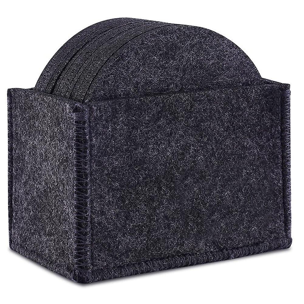 Washable Coasters for Glasses, Set Of 12, Round Drinks, Cups, (black)