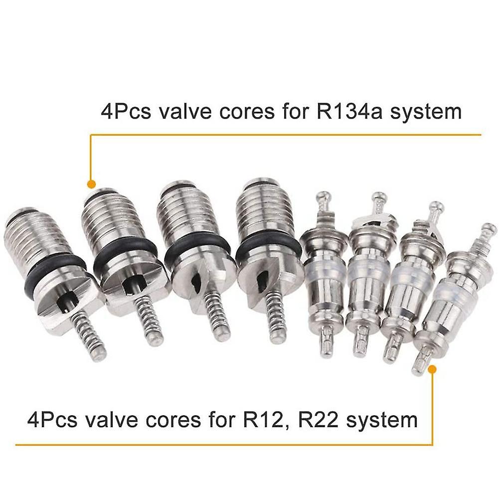 17pcs Air Conditioning Valve Core Kit Valve Cores Accessories Tool