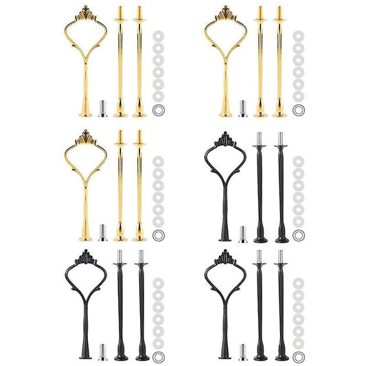 6 Set for Cake Stand Mold Crown 3 Tier Cake Stand Gold & Black